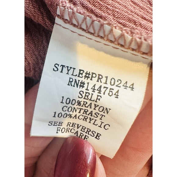 Davi‎ & Dani Romper Mauve Pink Tie Back Boho Sz 3X Wide Leg Smocked Ruffle AC04 - Picture 7 of 7